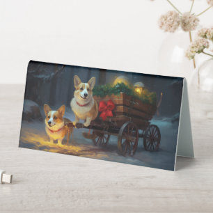 Corgi Snowy Sleigh Christmas Decor