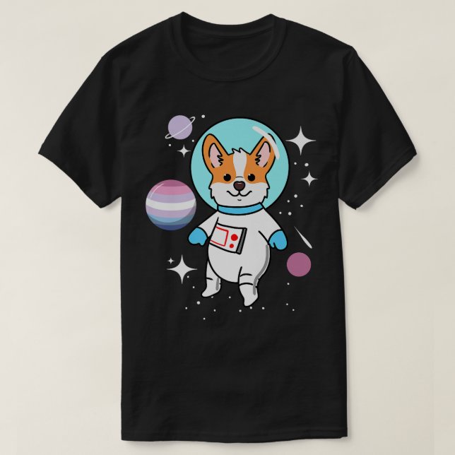Corgi Space Bigender Pride-621 T-Shirt (Design Front)