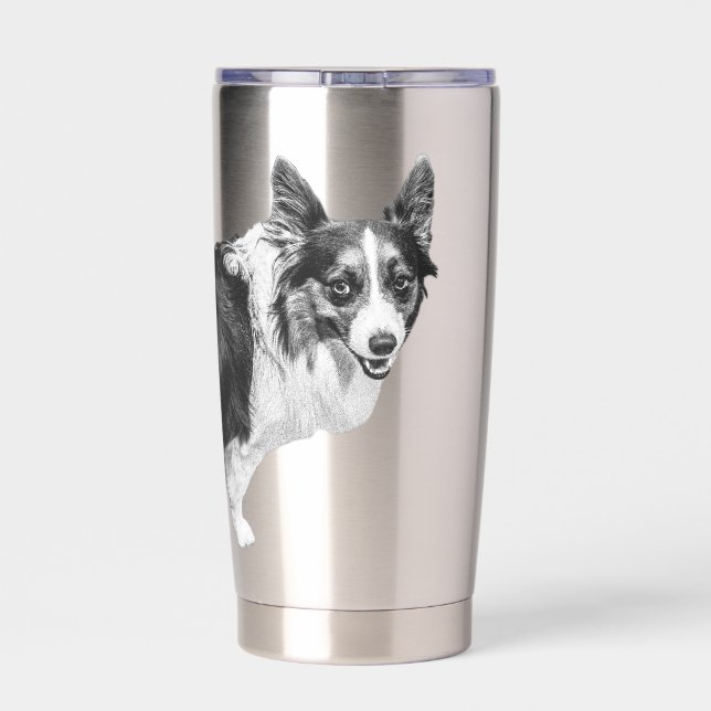 Corgi Spark in Snowlight Insulated Tumbler (Back)