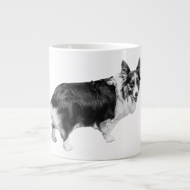 Corgi Spark in Snowlight Large Coffee Mug (Front)