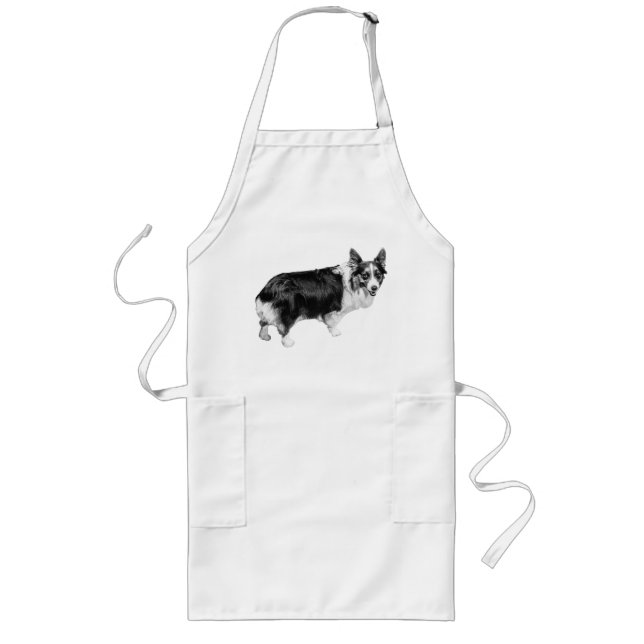 Corgi Spark in Snowlight Long Apron (Front)