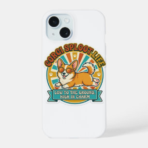 Corgi Sploot Life - Low To The Ground High In Char iPhone 15 Case