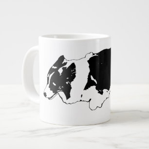 Corgi sprint, winter sparkle large coffee mug