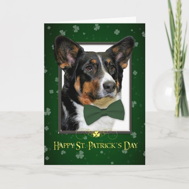 Corgi St. Patrick's Day Card (Front)