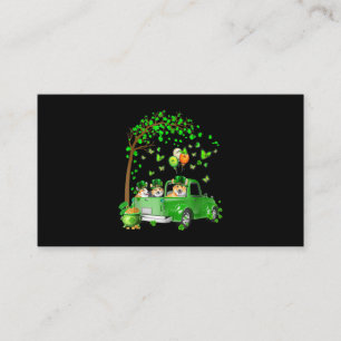 Corgi St Patricks Day Green Truck Under The Tree Business Card