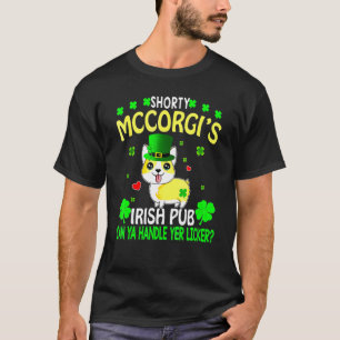 Corgi St Patricks Day Shorty Mccorgi Irish Pub T-Shirt