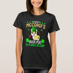 Corgi St Patricks Day Shorty Mccorgi Irish Pub T-Shirt