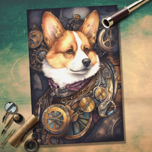 Corgi Steampunk 1 Decoupage Paper