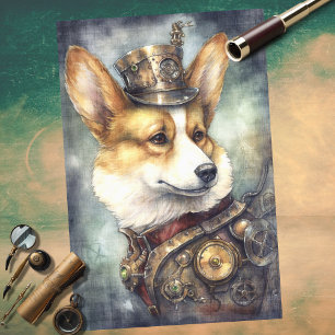 Corgi Steampunk 2 Decoupage Paper