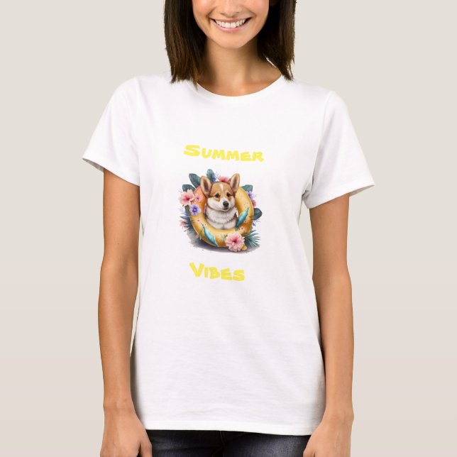 Corgi Summer Vibes T-Shirt (Front)