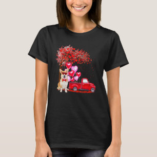 Corgi Sunglasses Hearts Tree Pickup Truck Dog Cou T-Shirt