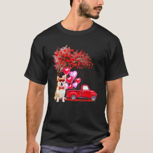 Corgi Sunglasses Hearts Tree Pickup Truck Dog Cou T-Shirt