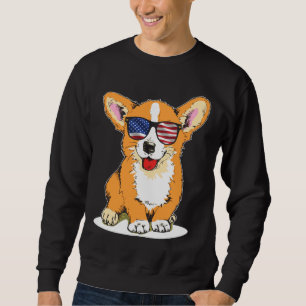 Corgi Sunglasses Merica Flag Th Of July Patriotic Sweatshirt