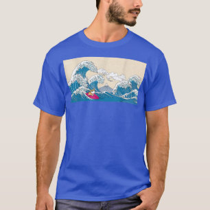 Corgi Surfing Great Wave Off Kanagawa Surfer Dog T-Shirt