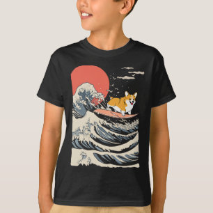 Corgi Surfing Japanese Wave _3 T-Shirt