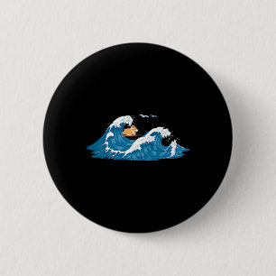 Corgi Surfing Wave Welsh Dog Puppy 6 Cm Round Badge