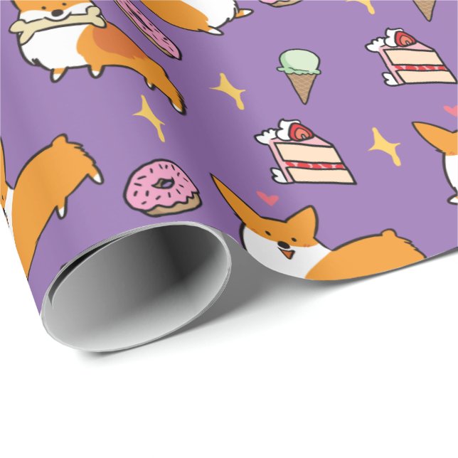 Corgi Sweet Treats Wrapping Paper (Roll Corner)