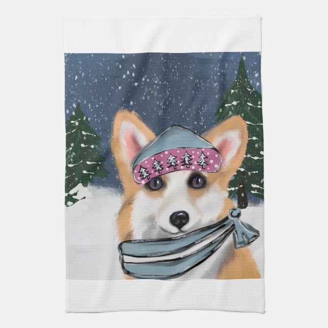 CORGI    TEA TOWEL (Vertical)
