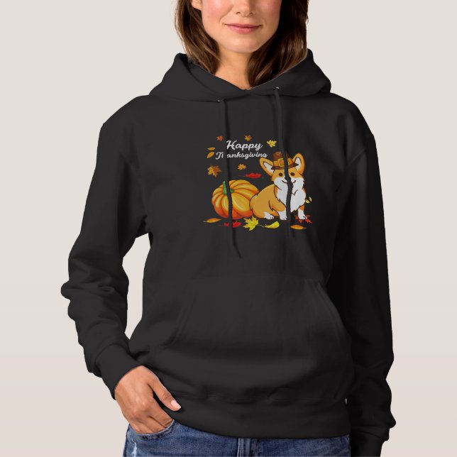 Corgi Thanksgiving For Dog  550 Hoodie (Front)