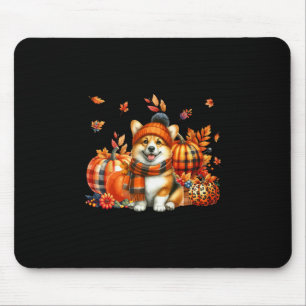 Corgi Thanksgiving Leopard Pumpkins Fall Leaves Lo Mouse Mat