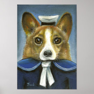 corgi the sailor poster