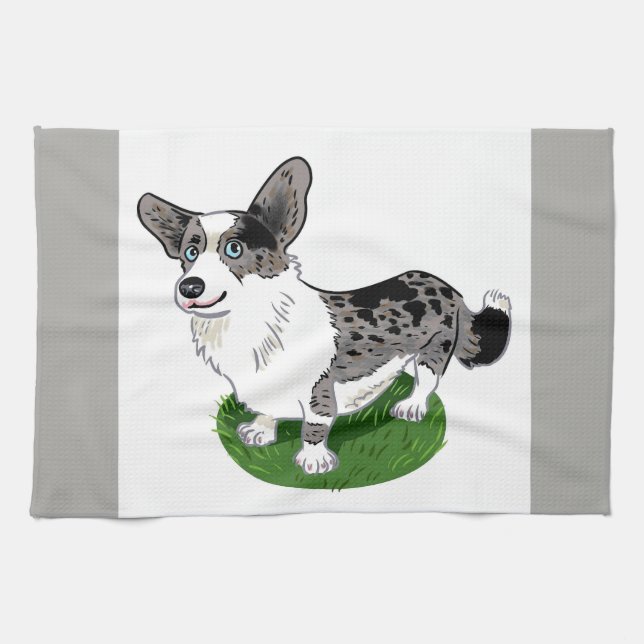 Corgi towl tea towel (Horizontal)