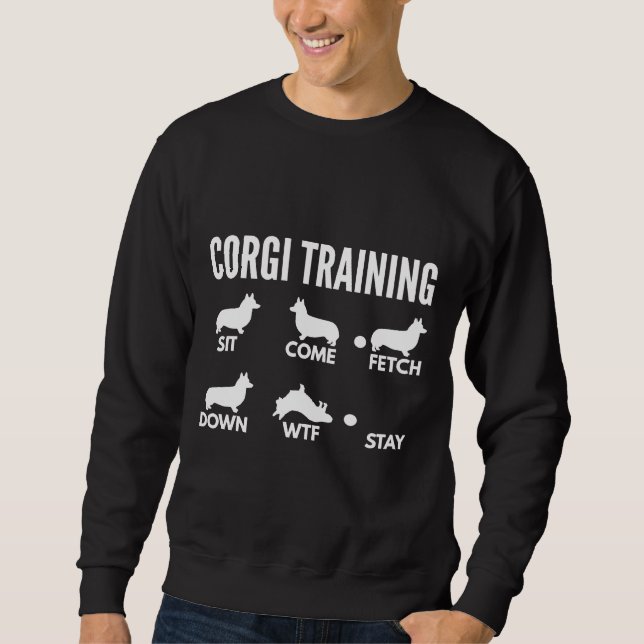 Corgi Training Cardigan Welsh Corgi Tricks Sweatshirt (Front)