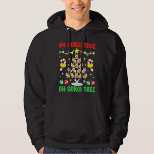 Corgi Tree Cute Dog Mum Dad Christmas Hoodie