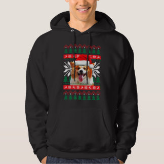 Corgi Ugly Christmas Sweater Style Santa Hat Pembr