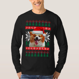 Corgi Ugly Christmas Sweater Style Santa Hat Pembr