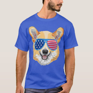 Corgi Usa American Flag Sunglasses 4th Of July-638 T-Shirt