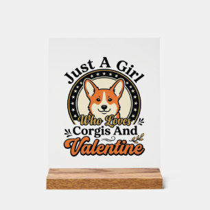 Corgi Valentine Design for Dog Lovers_1 Acrylic Sign