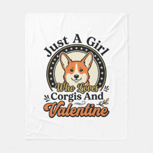 Corgi Valentine Design for Dog Lovers_1 Fleece Blanket