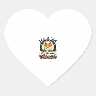 Corgi Valentine Design for Dog Lovers_1 Heart Sticker