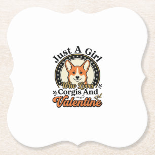 Corgi Valentine Design for Dog Lovers_1 Paper Coaster