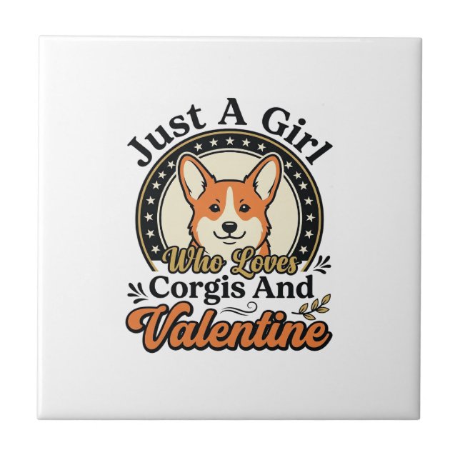 Corgi Valentine Design for Dog Lovers_1 Tile (Front)