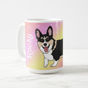 Corgi Valentines Day Pink Galaxy Coffee Mug