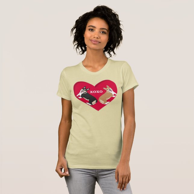 Corgi Valentines Day  T-Shirt (Front Full)
