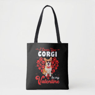 Corgi Valentines Day Tee Funny Dog Valentine Gift Tote Bag