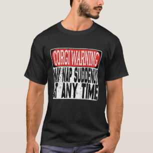 Corgi Warning May Nap Suddenly At Any Time Retro V T-Shirt