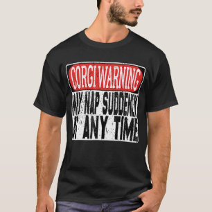 Corgi Warning May Nap Suddenly At Any Time Retro V T-Shirt
