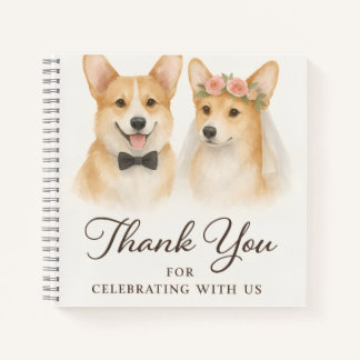 Corgi Watercolor Wedding Thank you Notebook