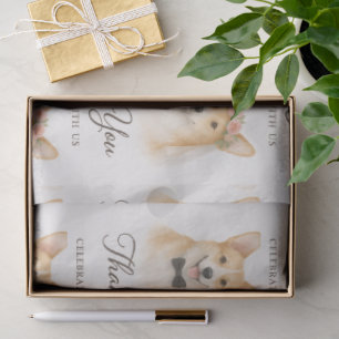 Corgi Watercolor Wedding Thank you Tissue Paper