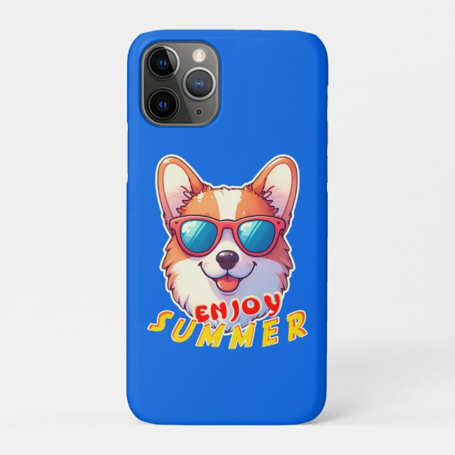 Corgi wears sunglasses Enjoy summer Case-Mate iPhone Case (Back)