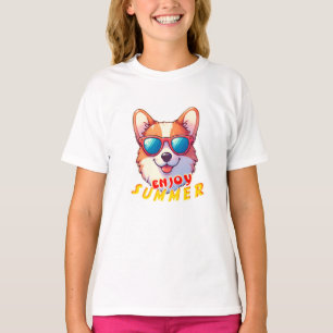 Corgi wears sunglasses Enjoy summer T-Shirt