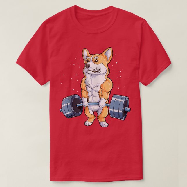 Corgi Weightlifting Funny Deadlift Men Fitness Gym T-Shirt (Design Front)