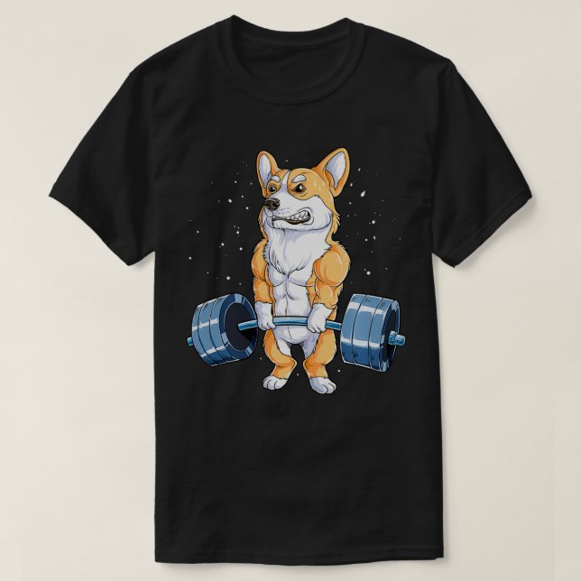 Corgi Weightlifting Funny Deadlift Men Fitness Gym T-Shirt (Design Front)