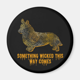 Corgi Welsh Dog Silhouette Fun Halloween Magnet