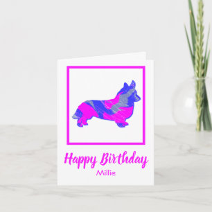 Corgi - Welsh Dog Silhouette Funny Birthday Card