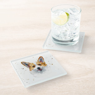  Corgi Welsh Pembroke Cute Corgi Dog Glass Coaster